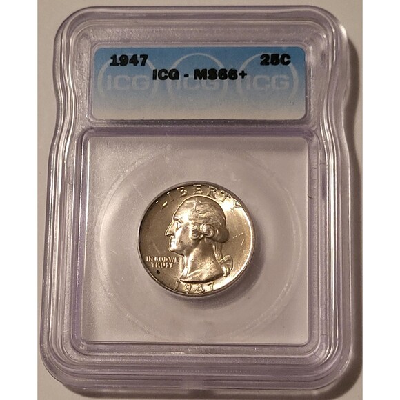 1947 Washington Quarter Unc MS66+ ICG - Picture 1 of 4